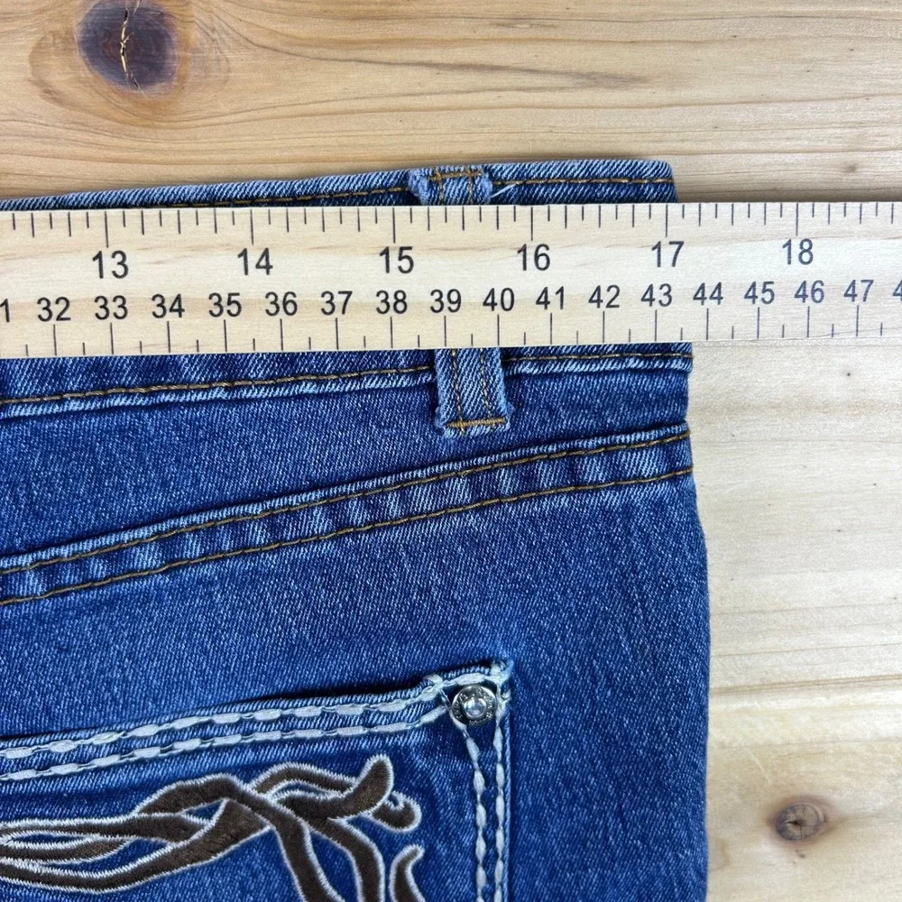 Bella Berry Jeans Womens 13 Skinny Low Rise Embroidered Denim Blue Jeans - Picture 8 of 11